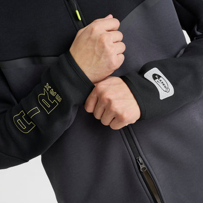Men's Nike Tech Fleece Air Max Full-Zip Windrunner Jacket - Black/Dark Smoke Grey/Neon Yellow