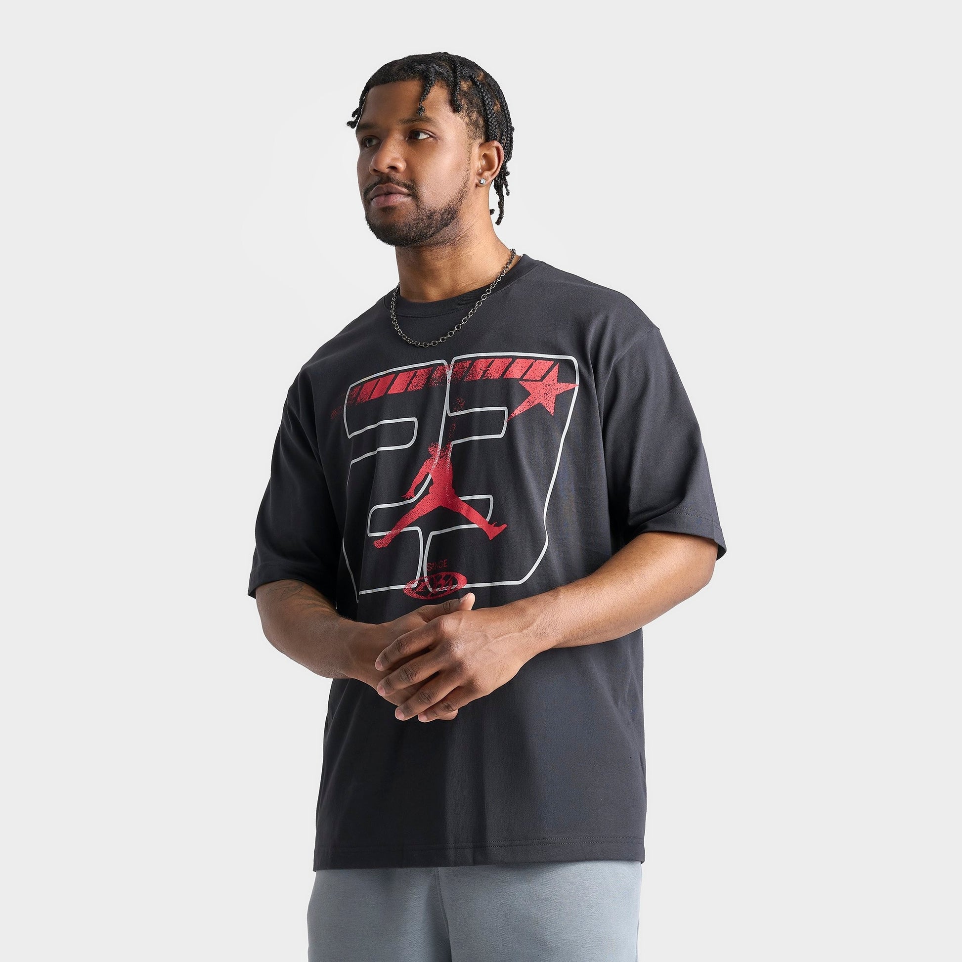 Men's Jordan 23 Star Graphic T-Shirt - Off Noir