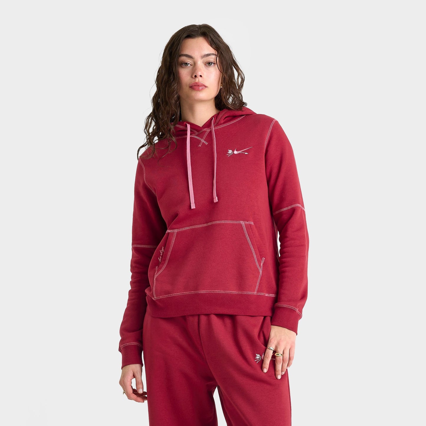 Women's Nike Sportswear Club Fleece Hoodie - Team Crimson/Peony