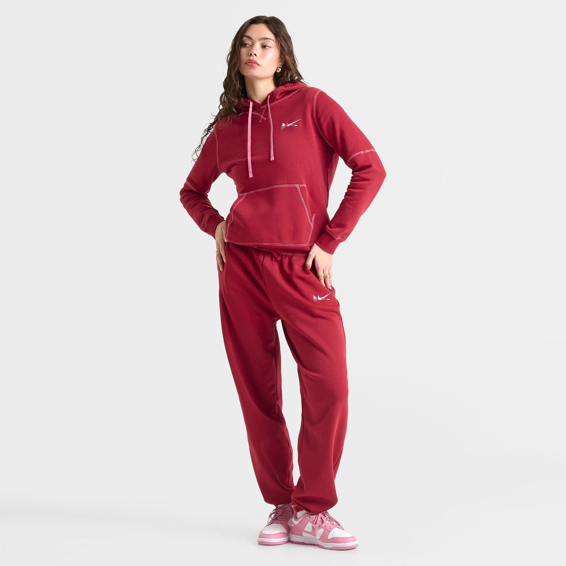 Women's Nike Sportswear Club Fleece Hoodie - Team Crimson/Peony