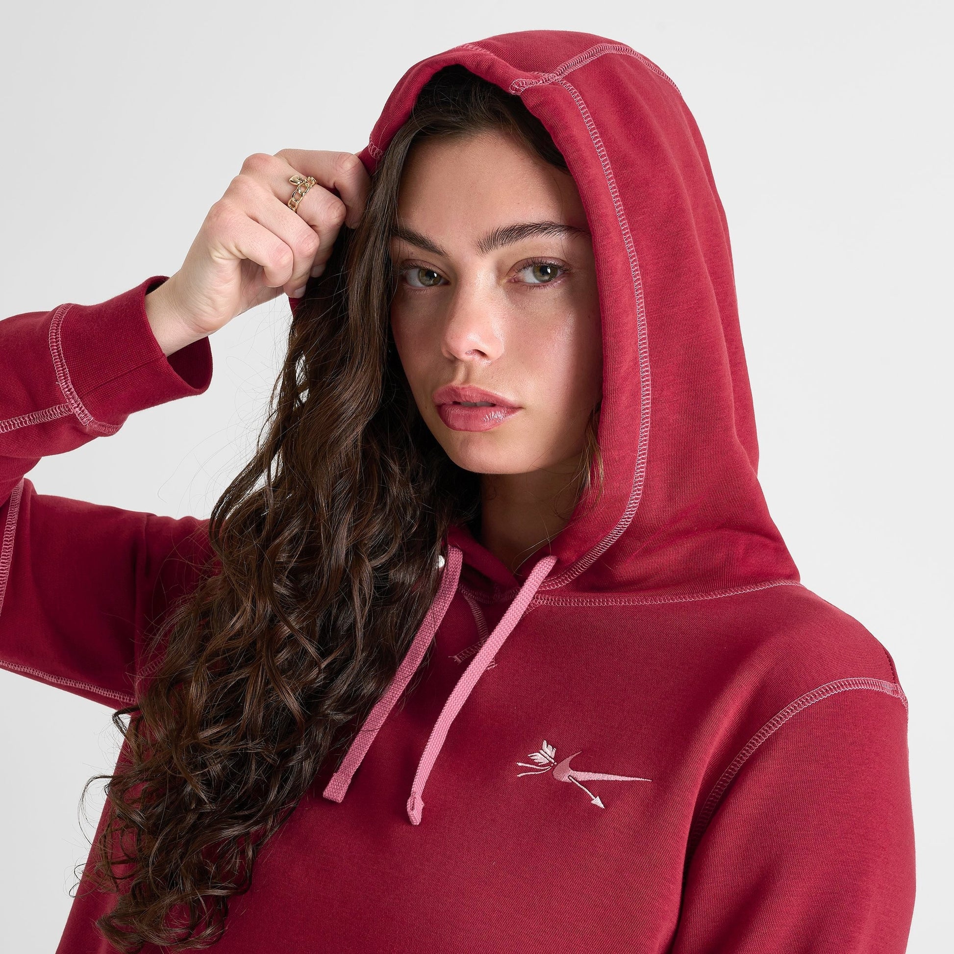 Women's Nike Sportswear Club Fleece Hoodie - Team Crimson/Peony