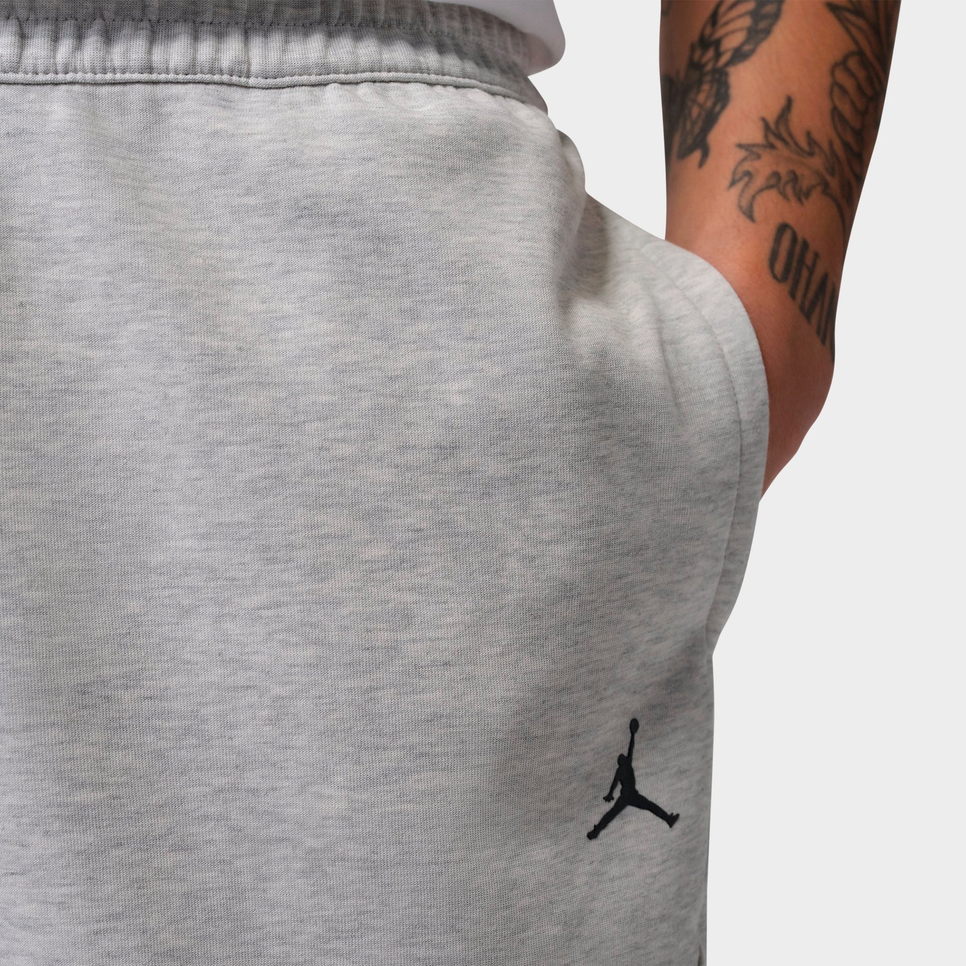 Men's Jordan Sport Hoop Fleece Shorts - Grey Heather/Pale Grey/Black