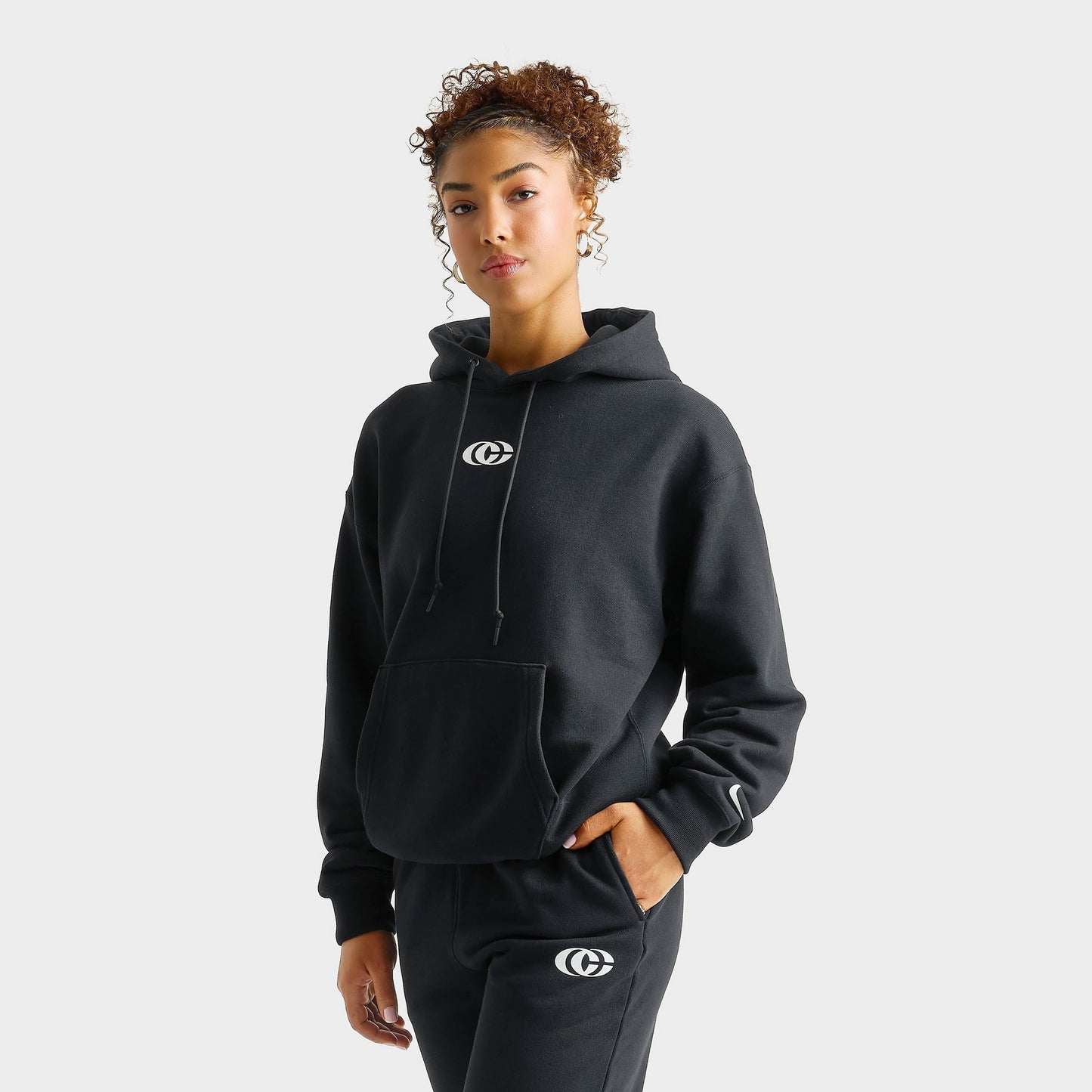 Women's Nike Caitlin Clark Premium Fleece Pullover Hoodie - Black/Sail