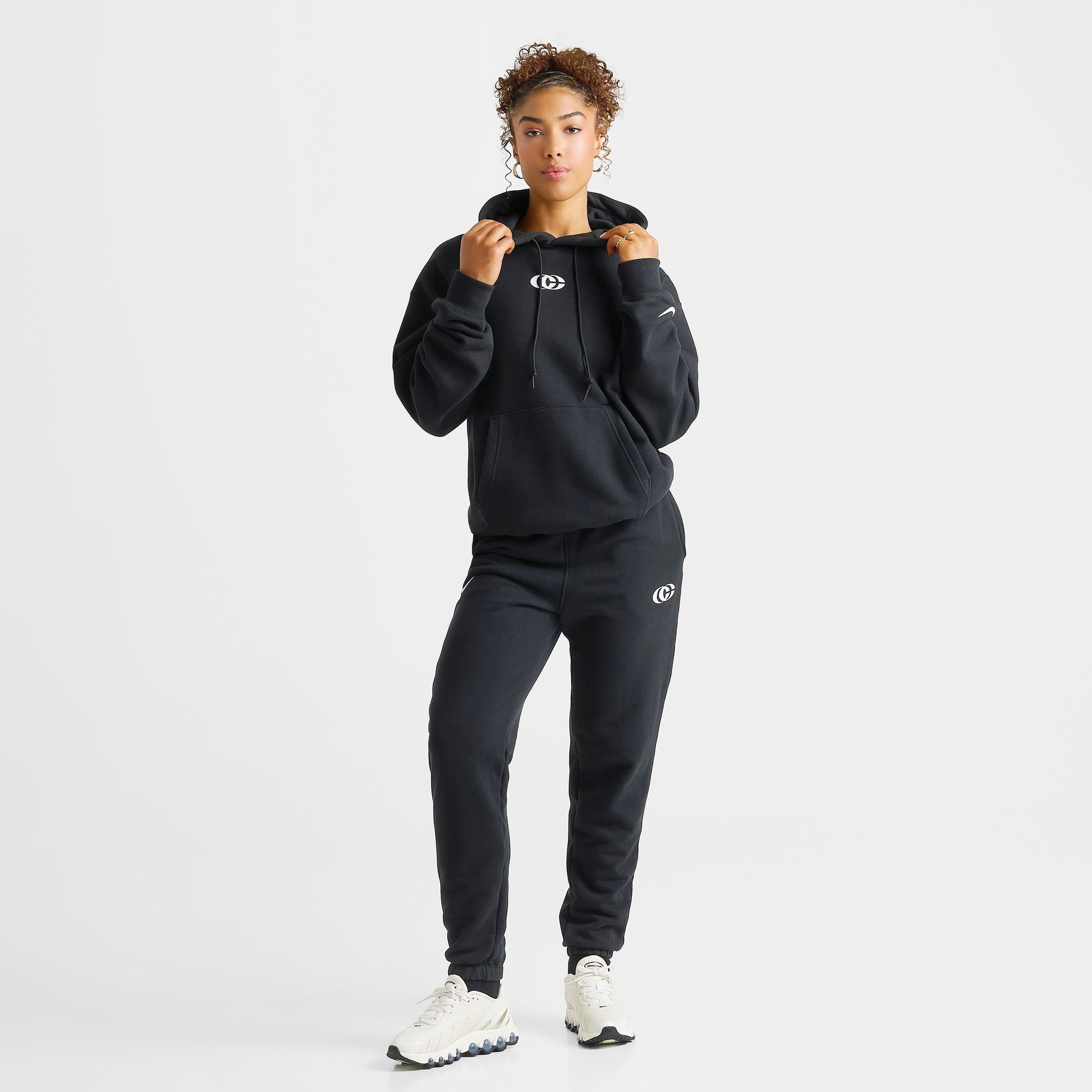 Women's Nike Caitlin Clark Premium Fleece Pullover Hoodie - Black/Sail
