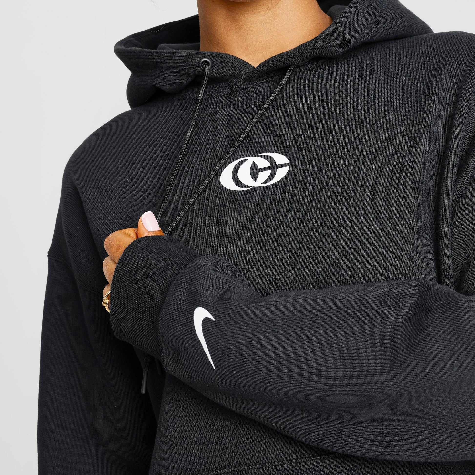 Women's Nike Caitlin Clark Premium Fleece Pullover Hoodie - Black/Sail