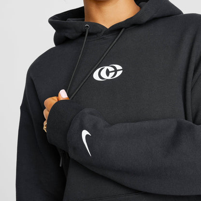 Women's Nike Caitlin Clark Premium Fleece Pullover Hoodie - Black/Sail