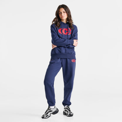 Women's Nike Caitlin Clark Essential Fleece Pullover Hoodie - Midnight Navy/University Red