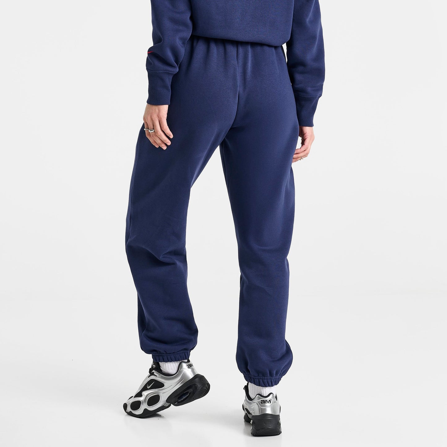 Women's Nike Caitlin Clark Essential Fleece Pants - Midnight Navy/University Red/University Red