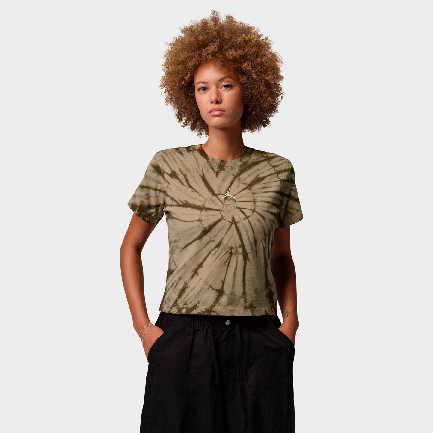 Women's Jordan Brooklyn All-over Print Graphic T-Shirt - Khaki/Pale Ivory