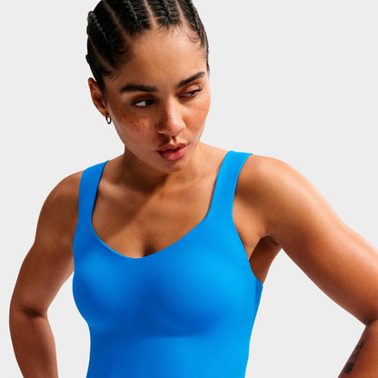 Women's Nike Pro Sculpt Medium-Support Padded Bra Tank - Light Photo Blue/White