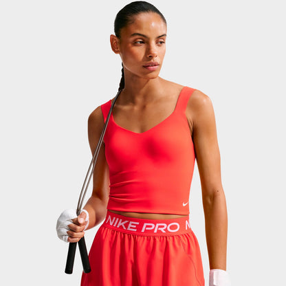 Women's Nike Pro Sculpt Medium-Support Padded Bra Tank - Light Crimson/White