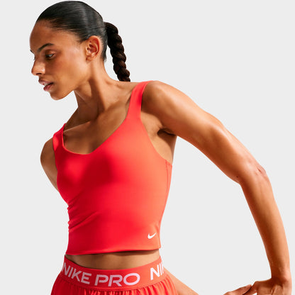 Women's Nike Pro Sculpt Medium-Support Padded Bra Tank - Light Crimson/White