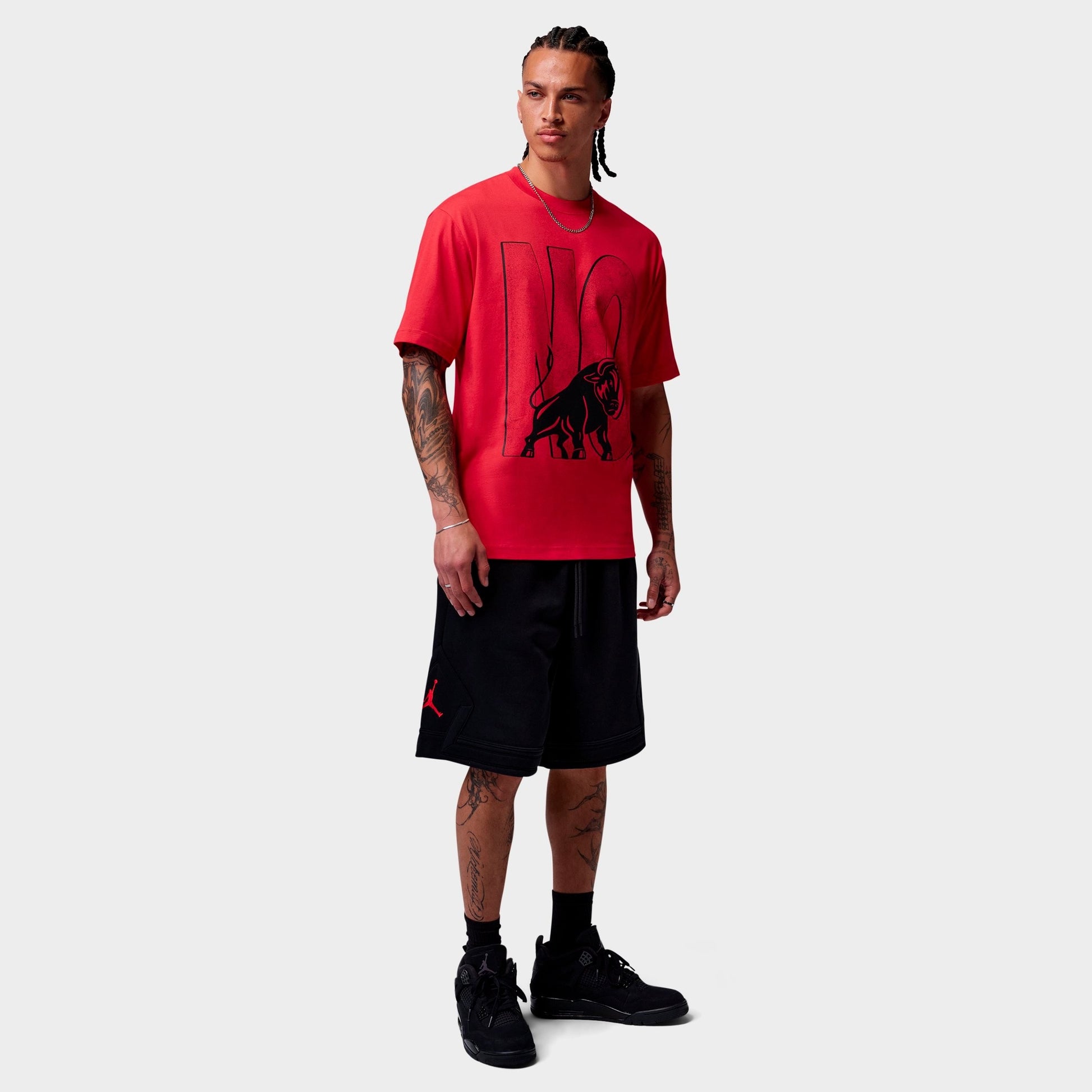 Men's Jordan Brooklyn Toro Graphic T-Shirt - Fire Red