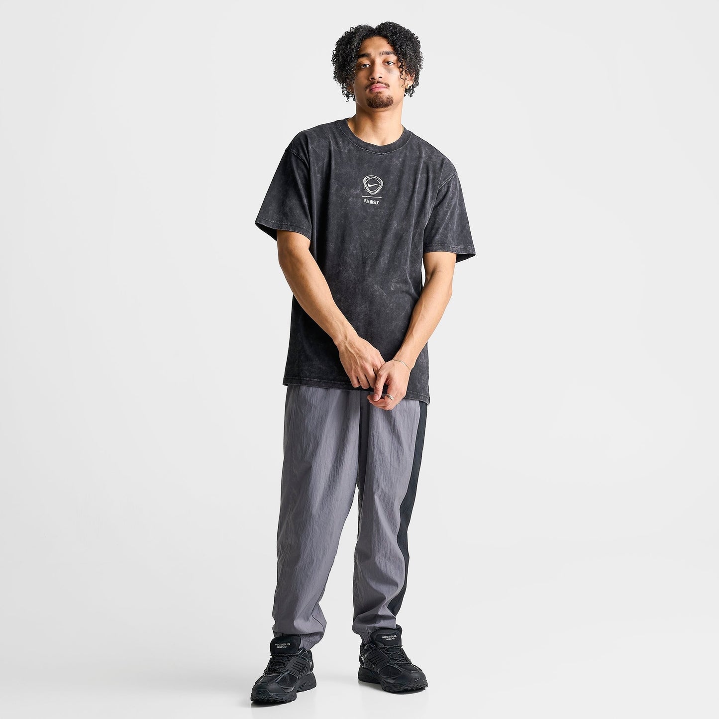 Men's Nike Sportswear Air Max No Mercy Washed T-Shirt - Black/White