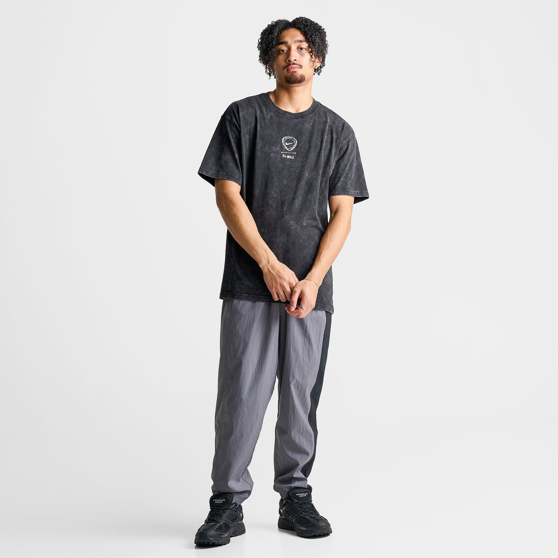 Men's Nike Sportswear Air Max No Mercy Washed T-Shirt - Black/White