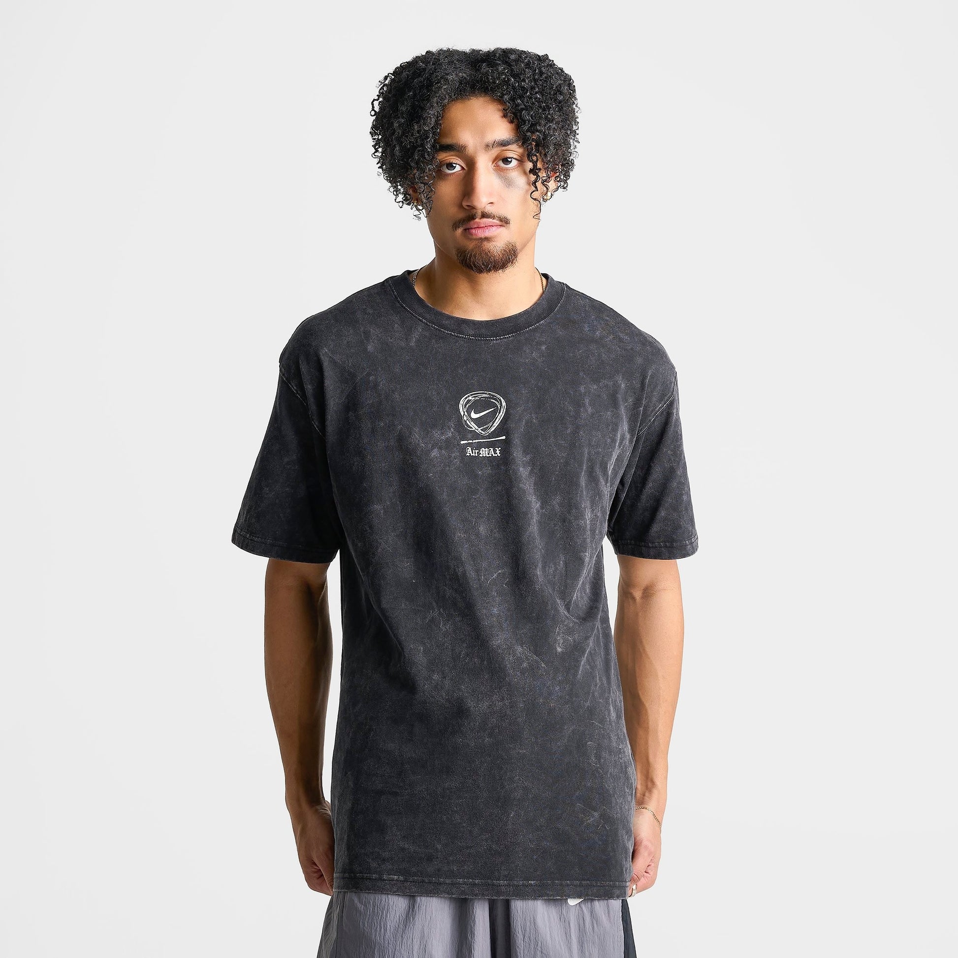 Men's Nike Sportswear Air Max No Mercy Washed T-Shirt - Black/White