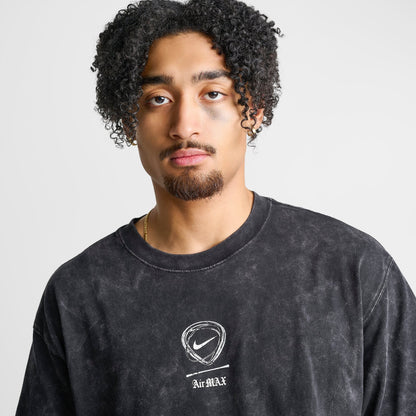 Men's Nike Sportswear Air Max No Mercy Washed T-Shirt - Black/White