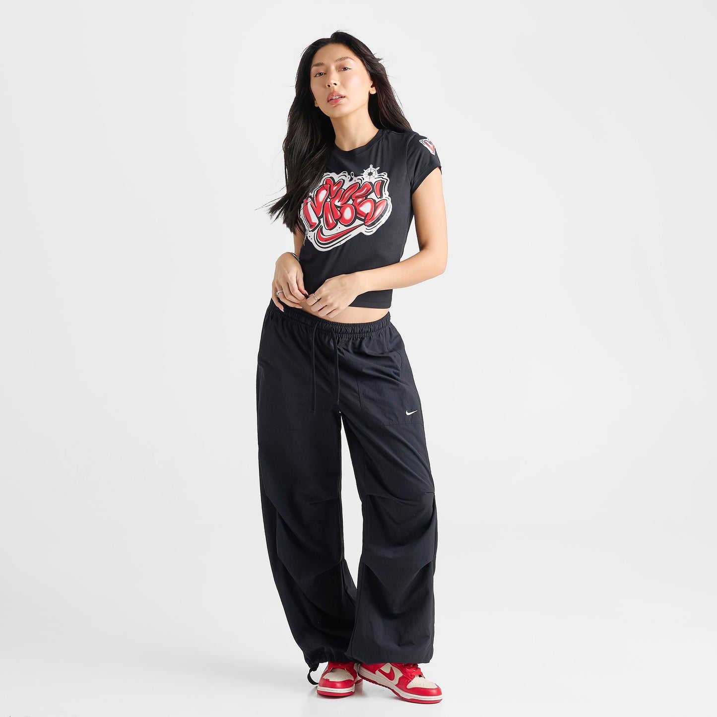 Women's Nike Sportswear Chill Knit Airbrushed Slim Cropped T-Shirt - Black