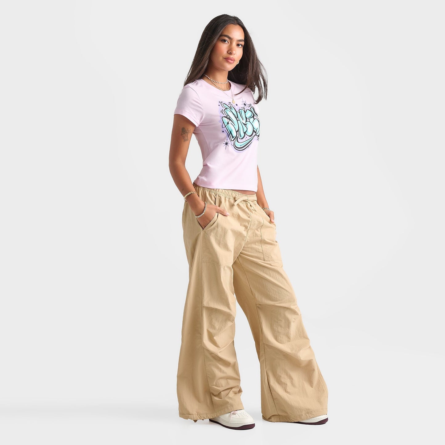 Women's Nike Sportswear Chill Knit Airbrushed Slim Cropped T-Shirt - Pink Foam