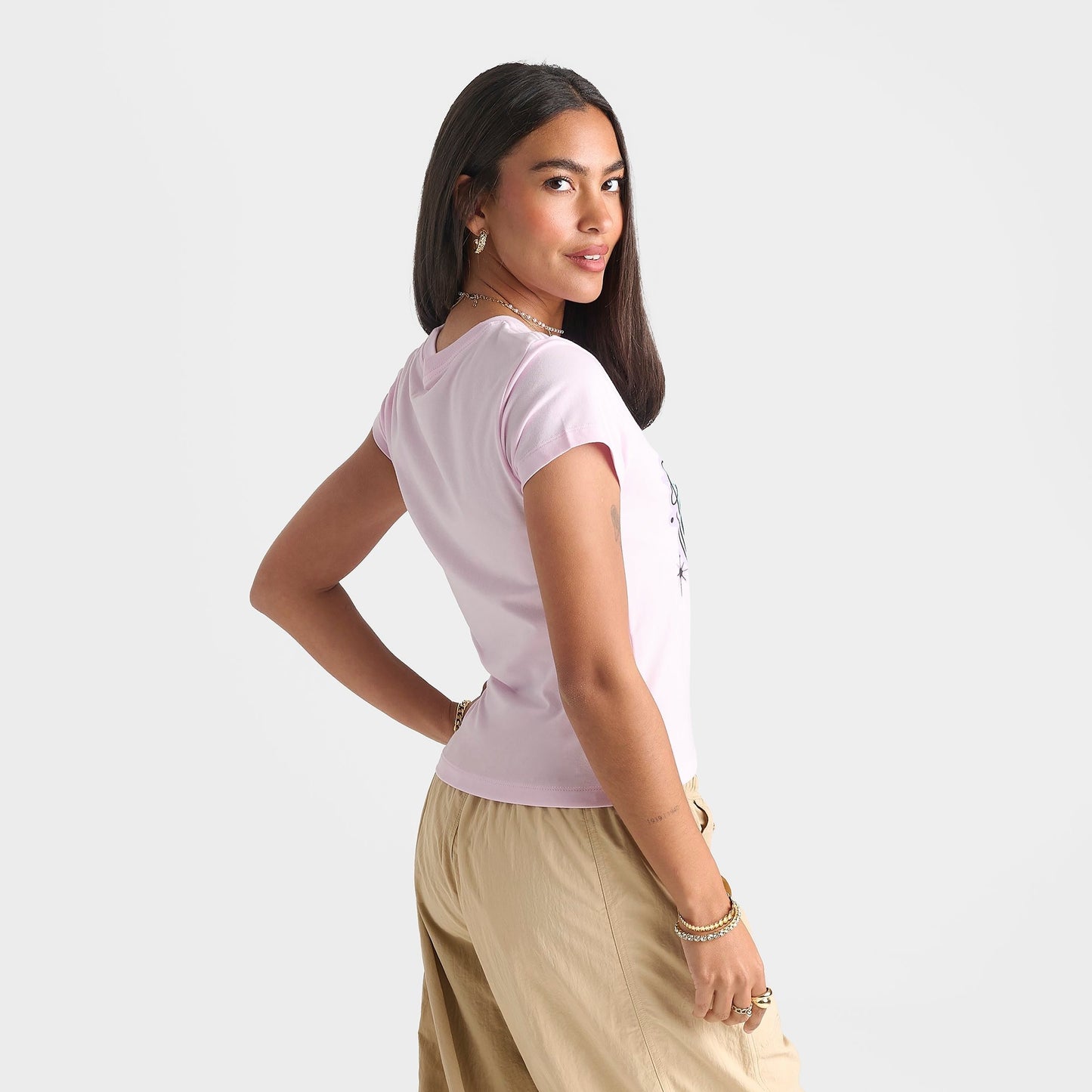 Women's Nike Sportswear Chill Knit Airbrushed Slim Cropped T-Shirt - Pink Foam