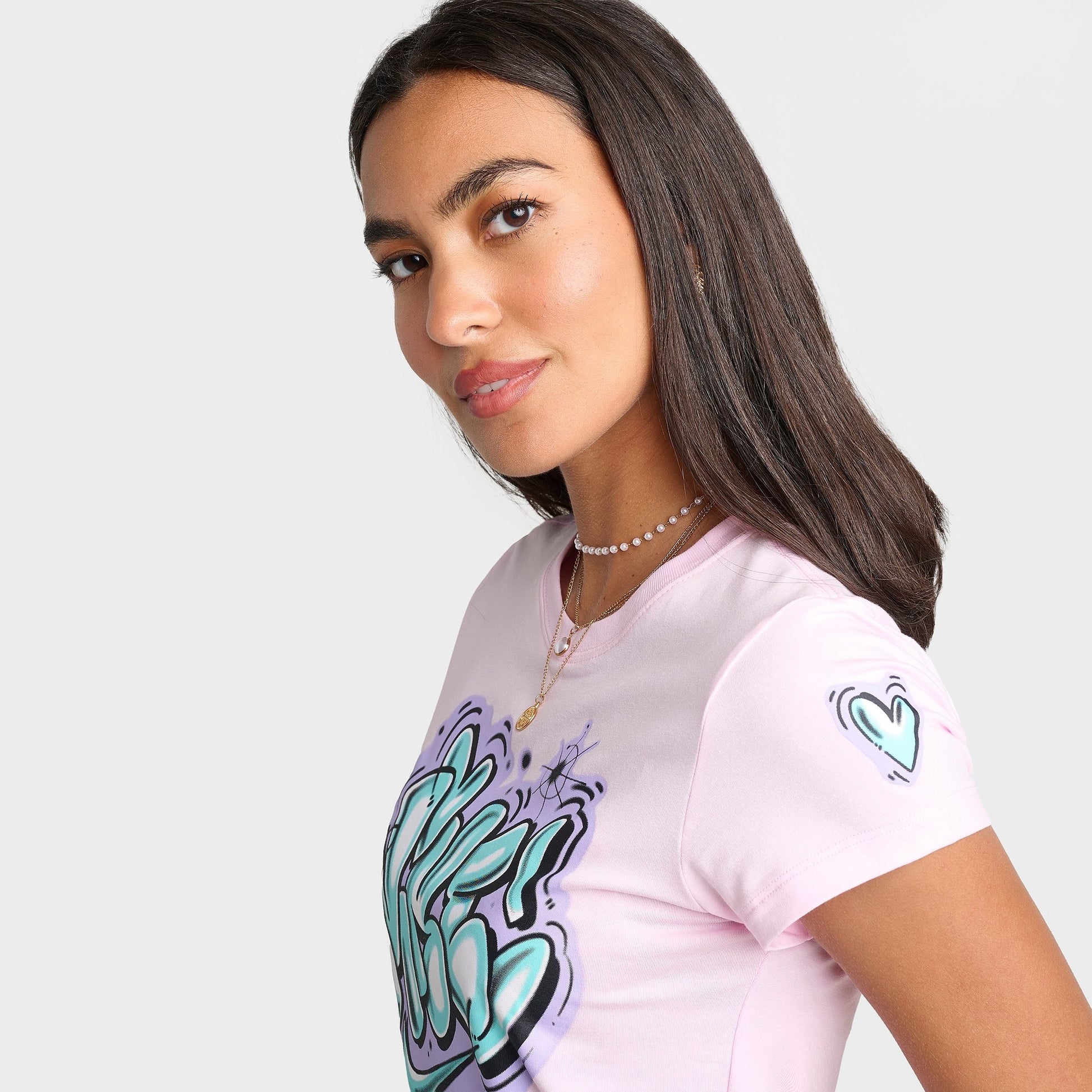 Women's Nike Sportswear Chill Knit Airbrushed Slim Cropped T-Shirt - Pink Foam