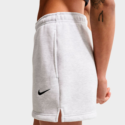 Women's Nike Studio Fleece Medium-Weight Mid-Rise Shorts - Birch Heather/Black