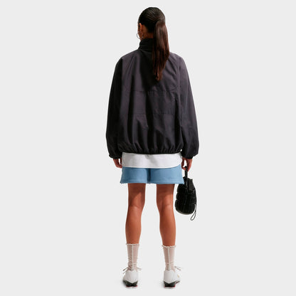 Women's Nike Studio Fleece Medium-Weight Mid-Rise Shorts - Work Blue/Sail