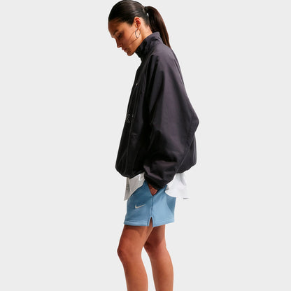 Women's Nike Studio Fleece Medium-Weight Mid-Rise Shorts - Work Blue/Sail