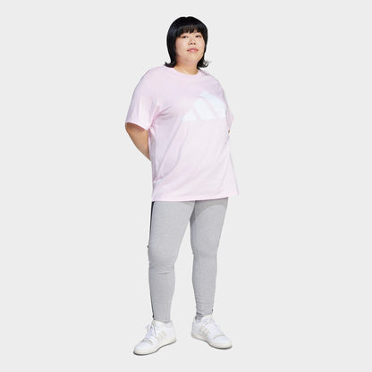 Women's adidas Essentials 3-Stripes Cotton Leggings (Plus Size) - Medium Grey Heather/Black