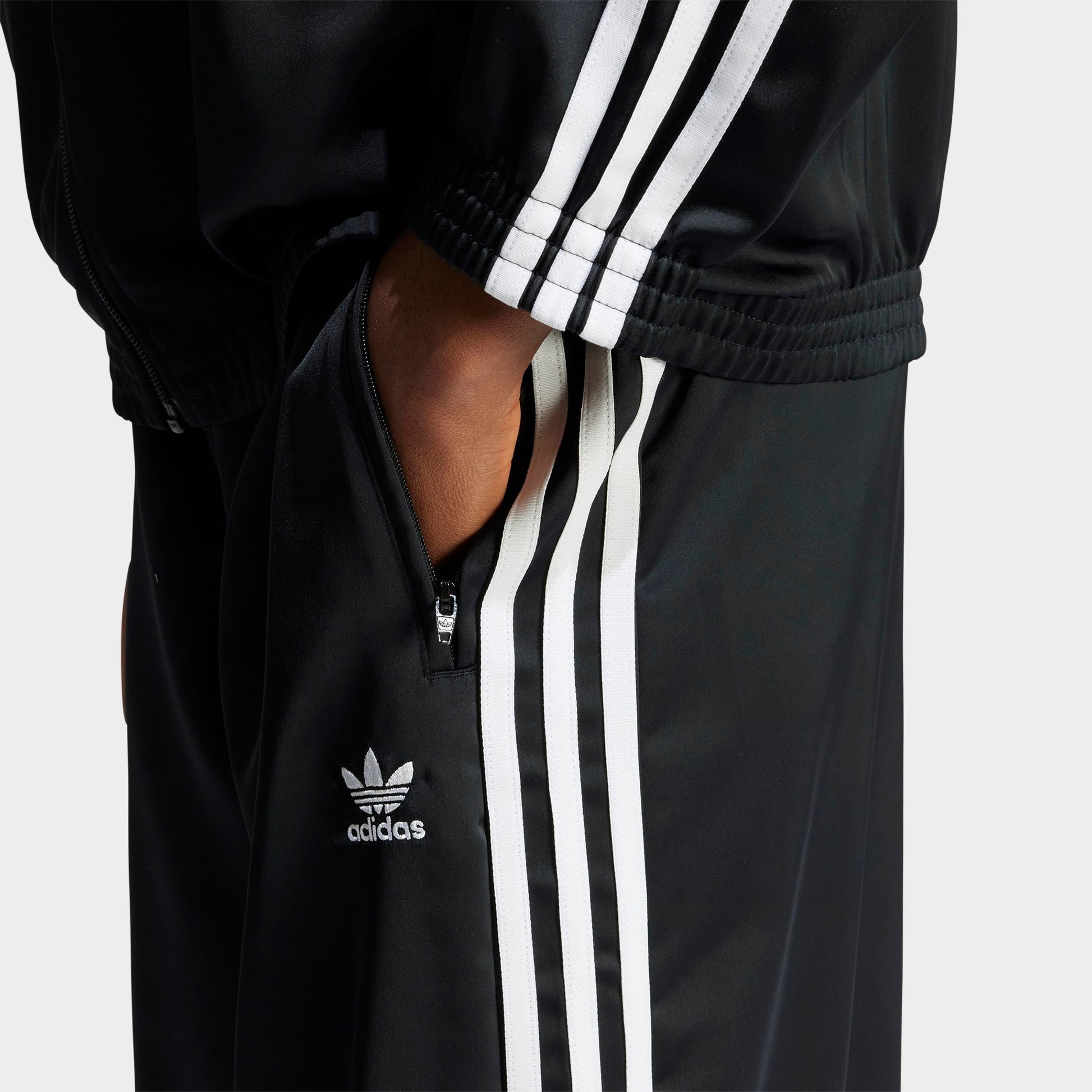 Women's adidas Originals adicolor Satin Wide Leg Track Pants - Black