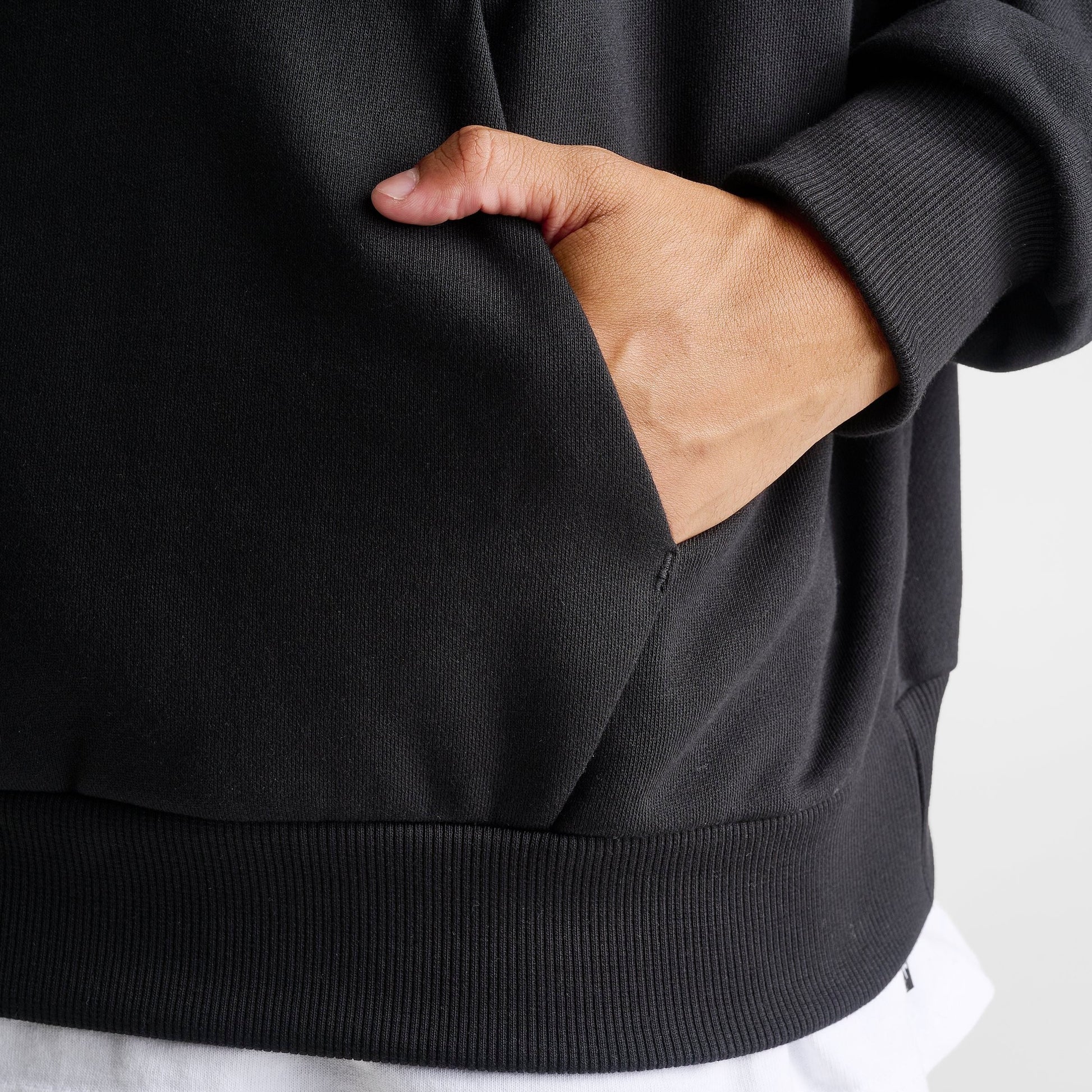 Men's Nike Solo Swoosh Pullover Hoodie - Total Black/Sail