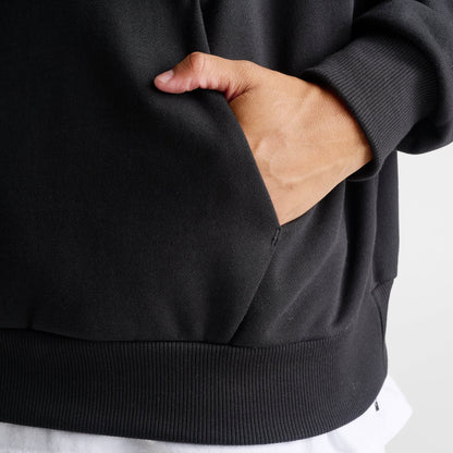Men's Nike Solo Swoosh Pullover Hoodie - Total Black/Sail