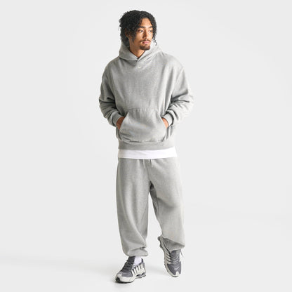 Men's Nike Solo Swoosh Pullover Hoodie - Dark Grey Heather/Sail