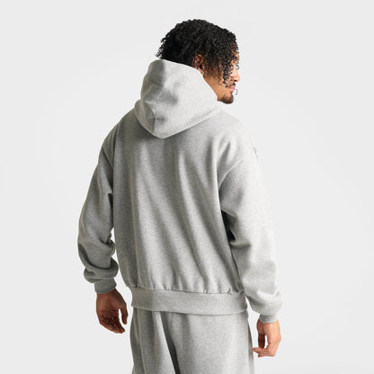 Men's Nike Solo Swoosh Pullover Hoodie - Dark Grey Heather/Sail