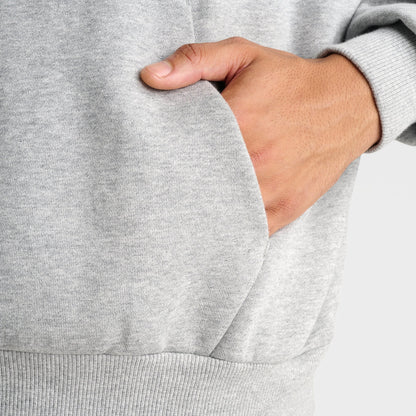 Men's Nike Solo Swoosh Pullover Hoodie - Dark Grey Heather/Sail