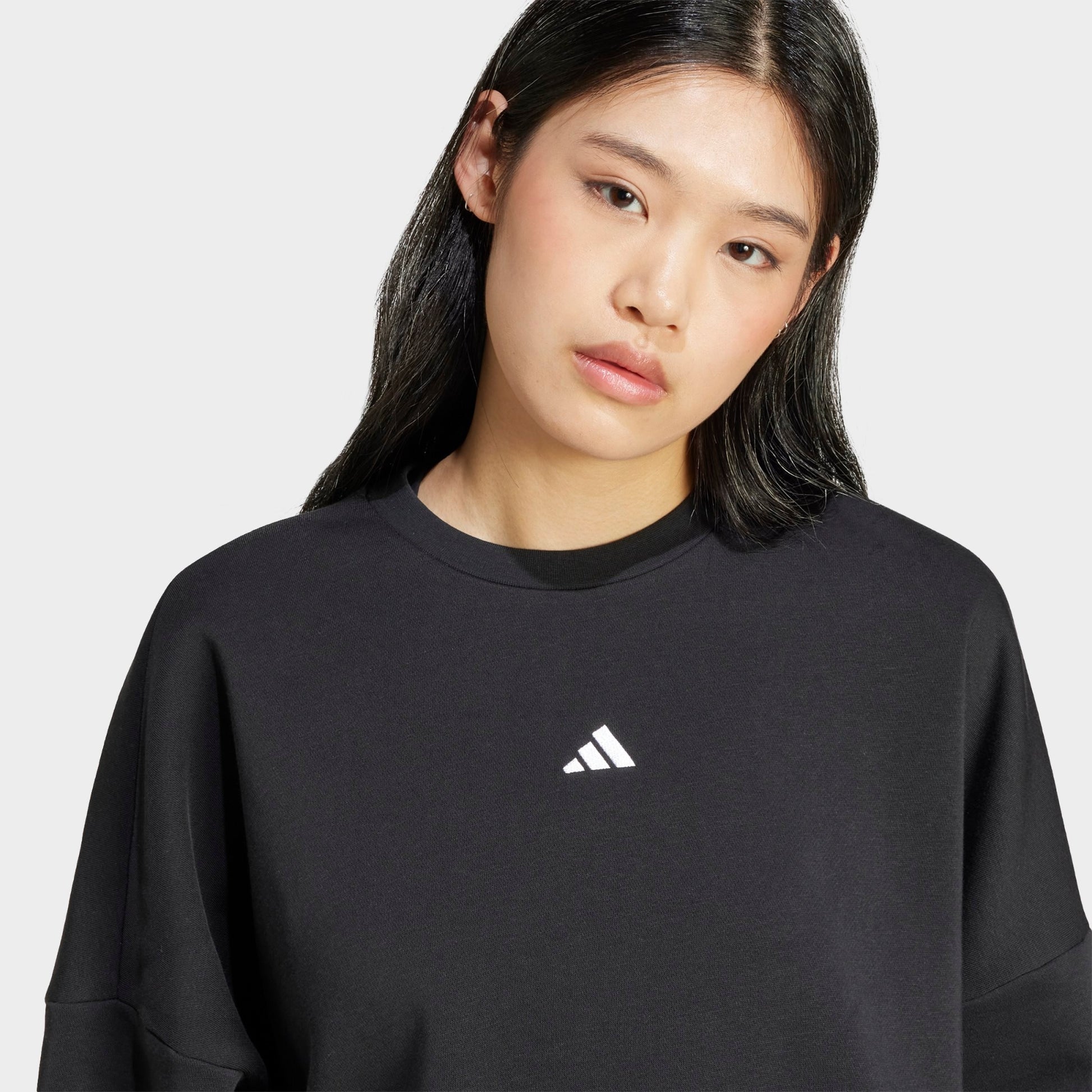 Women's adidas Sportswear Essentials Small Logo Feel Cozy Sweatshirt - Black/White