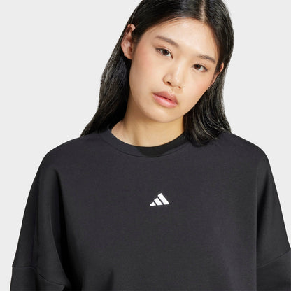 Women's adidas Sportswear Essentials Small Logo Feel Cozy Sweatshirt - Black/White
