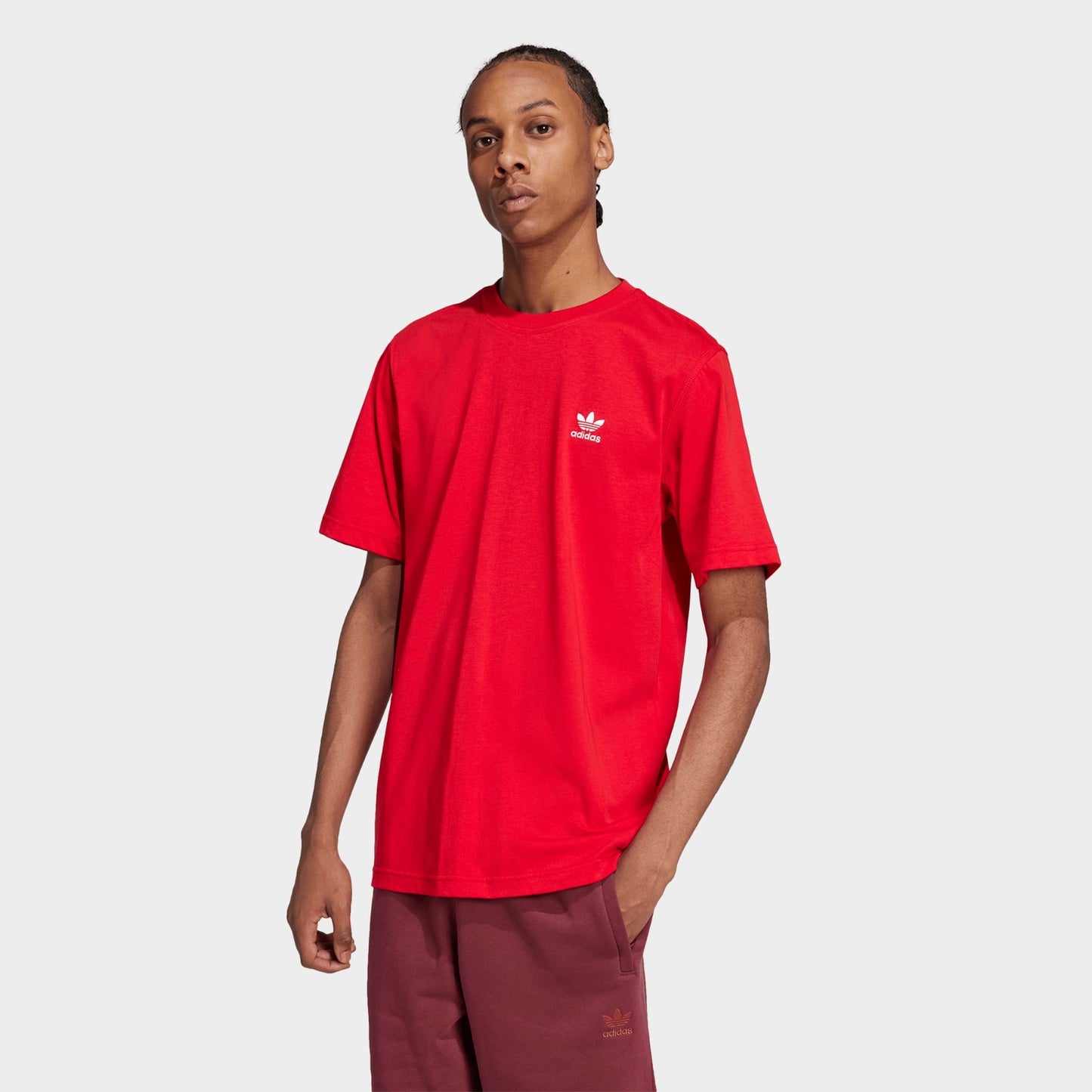 Men's adidas Originals Trefoil Essentials T-Shirt - Better Scarlet