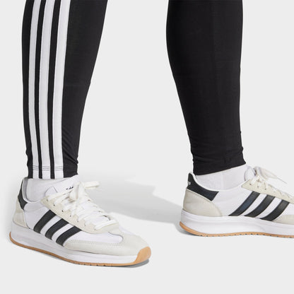Women's adidas Essentials 3-Stripes Cotton Leggings (Plus Size) - Black/White