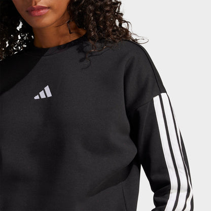 Women's adidas Essentials 3-Stripes Fleece Sweatshirt - Black/White