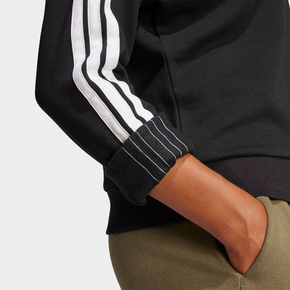 Women's adidas Essentials 3-Stripes Fleece Sweatshirt - Black/White