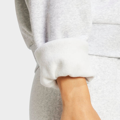 Women's adidas Sportswear Essentials Small Logo Feel Cozy Sweatshirt - Light Grey Heather/White