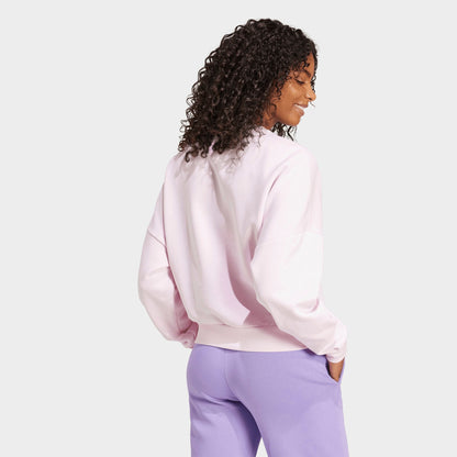 Women's adidas Sportswear Essentials Small Logo Feel Cozy Sweatshirt - Clear Pink/White