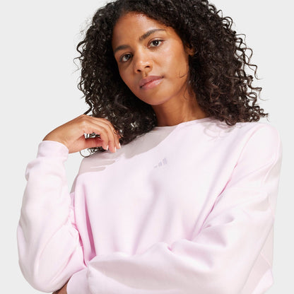 Women's adidas Sportswear Essentials Small Logo Feel Cozy Sweatshirt - Clear Pink/White