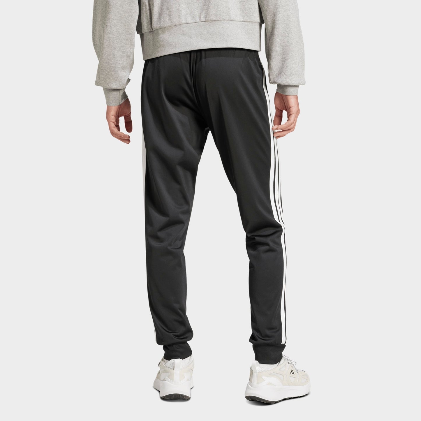 Men's adidas 3-Stripes Tricot Tapered Track Pants - Black/White