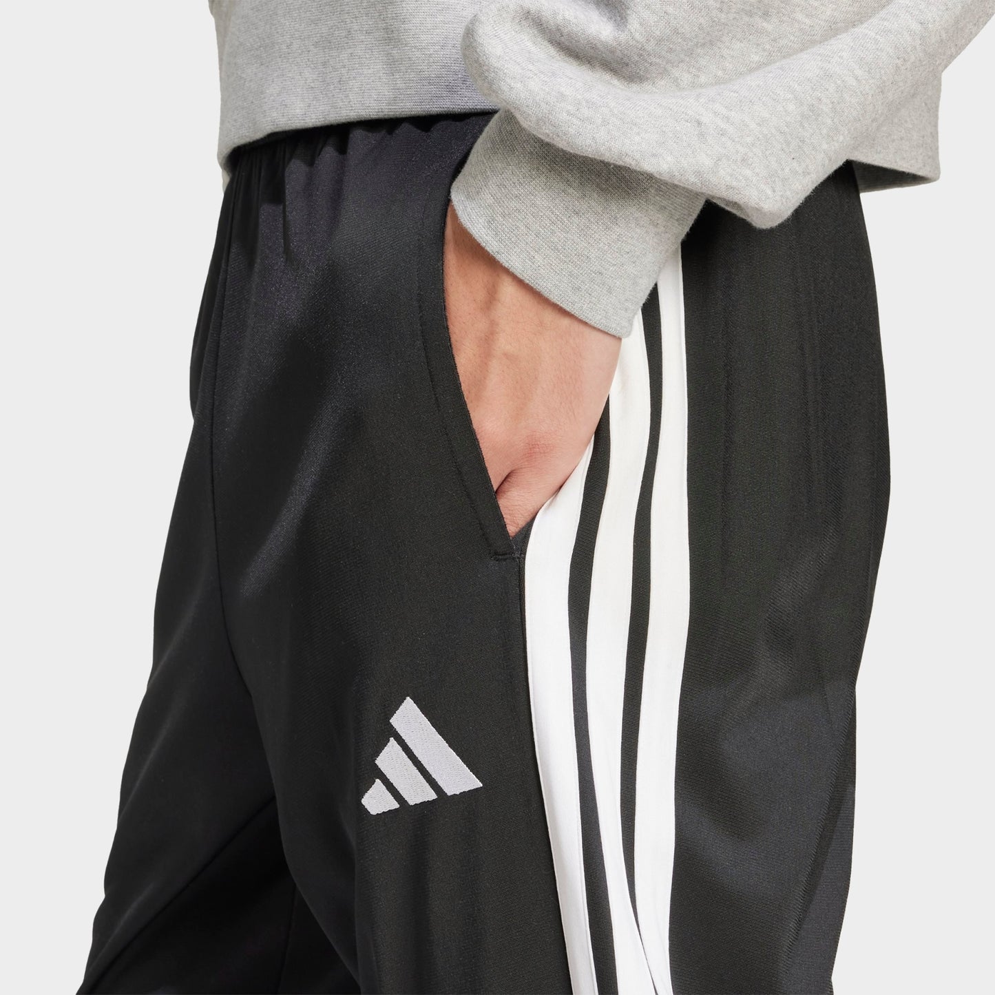 Men's adidas 3-Stripes Tricot Tapered Track Pants - Black/White