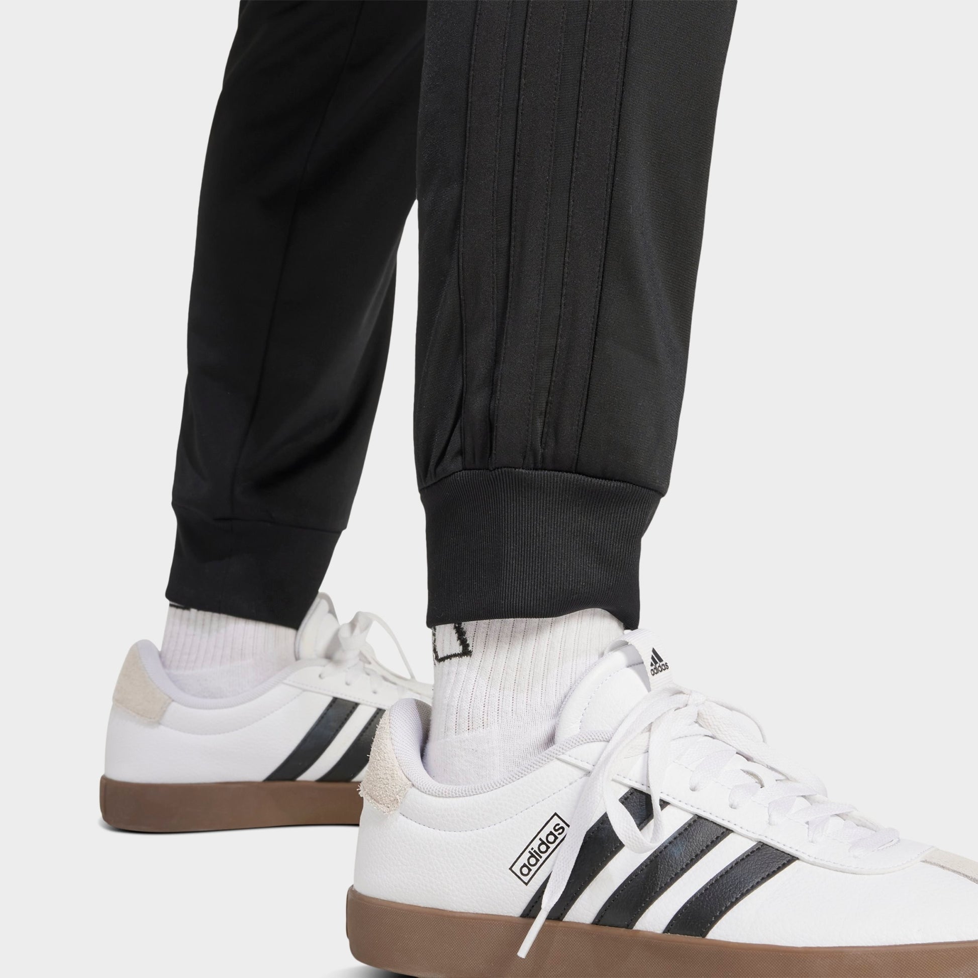 Men's adidas 3-Stripes Tricot Tapered Track Pants - Black/Black