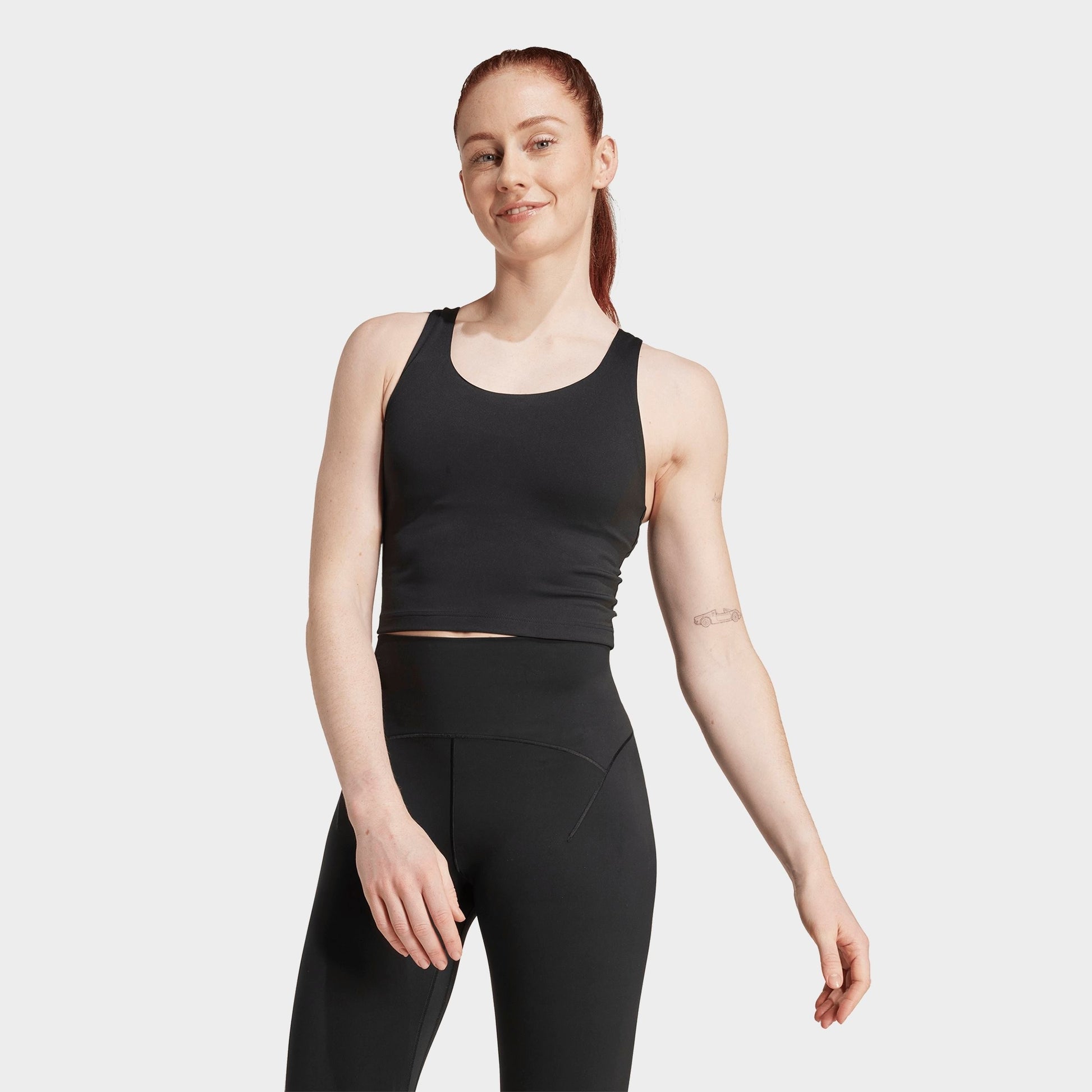 Women's adidas All Me Medium-Support Bra Tank Top - Black