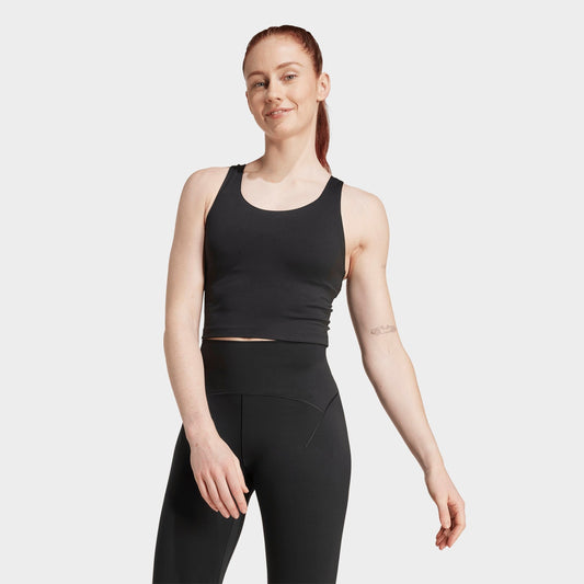 Women's adidas All Me Medium-Support Bra Tank Top - Black