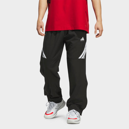 Men's adidas Crazy Lite Woven Basketball Pants - Black/White